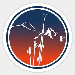 Mountain and ski Sticker